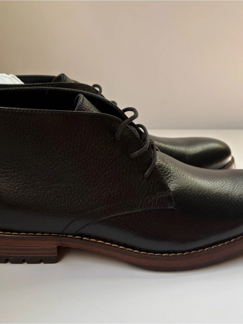 Mens Black Leather Chukka Boots - Joseph Abboud Sz 9.5 New